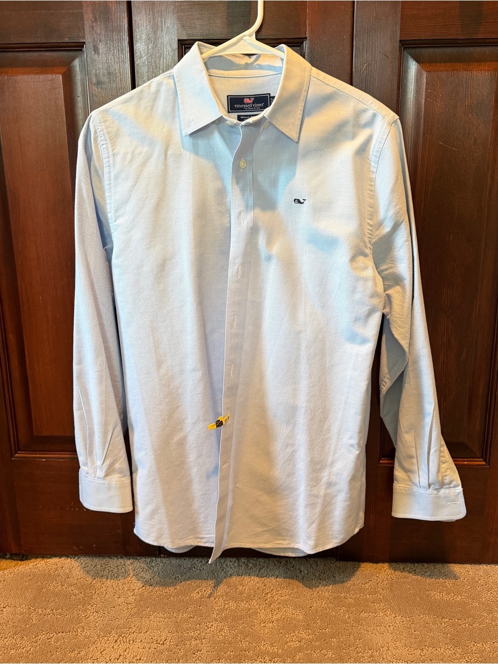 Vineyard Vines Boys Light Blue Oxford Shirt with Whale Logo